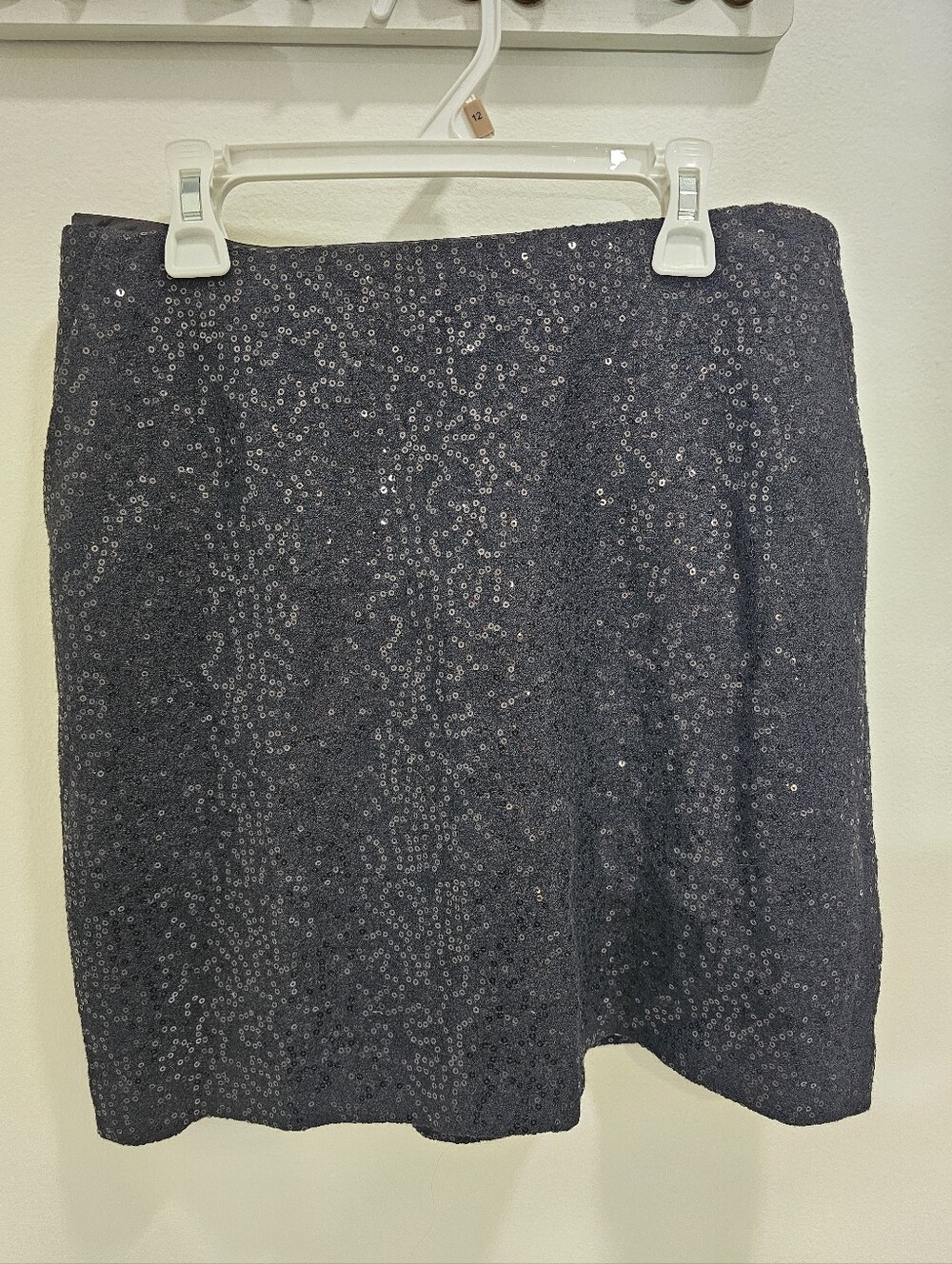 Ann‎ Taylor EST.1954 Womens Black Sequins Wool Blend Skirt Size 2 Petite